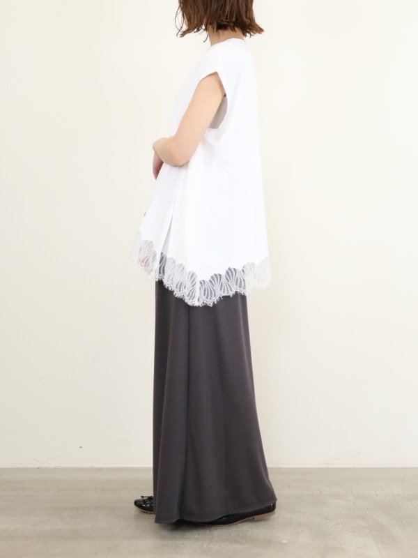 【CHIGNON】裾レースフレンチカットソー 
