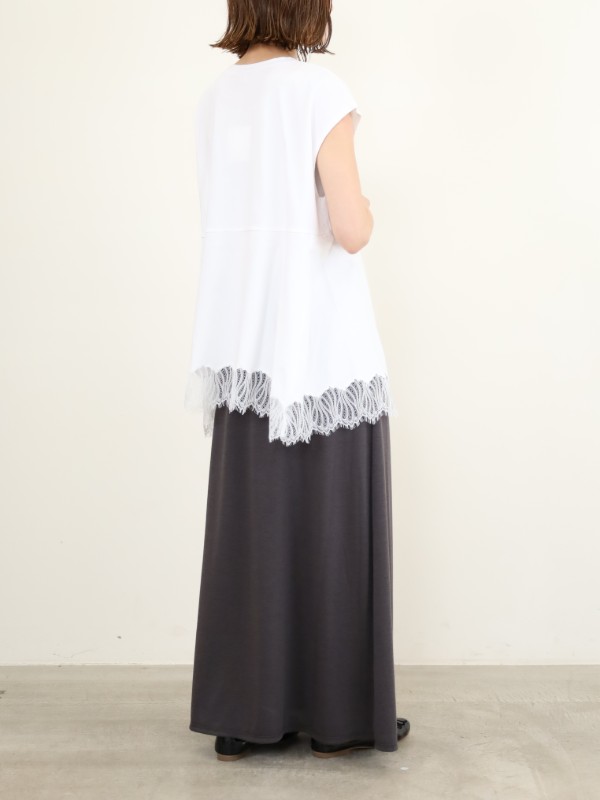 【CHIGNON】裾レースフレンチカットソー 