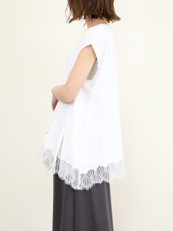 【CHIGNON】裾レースフレンチカットソー 