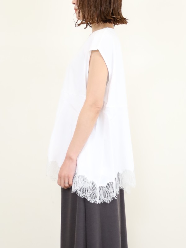 【CHIGNON】裾レースフレンチカットソー 