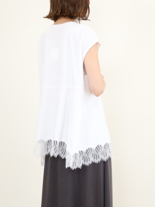【CHIGNON】裾レースフレンチカットソー 