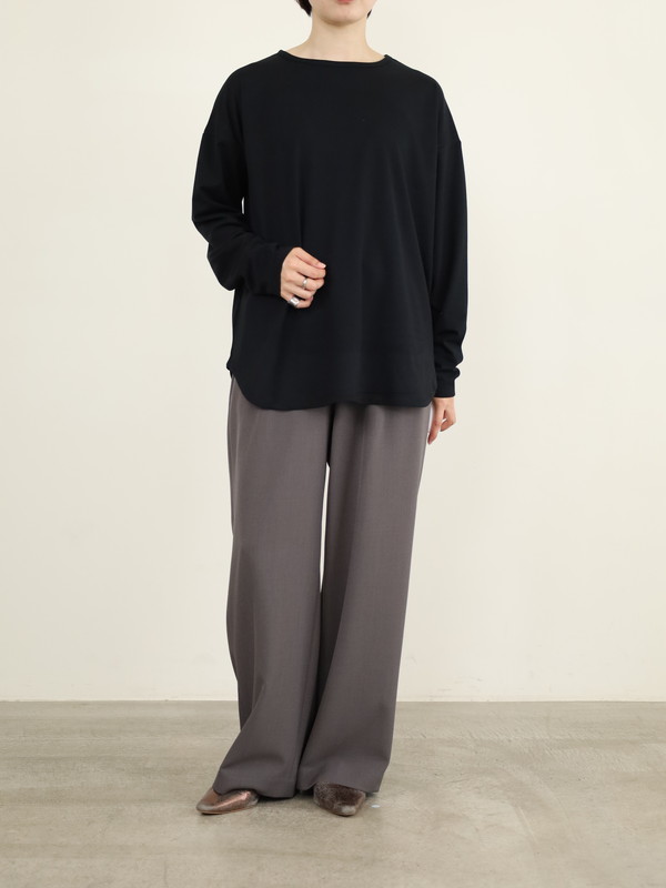 【siro de la bonte】ソフトウォームラウンドヘムカットソー