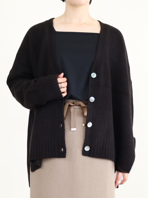 【siro de la bonte】ホイップヤーンサイドスリットカーディガン