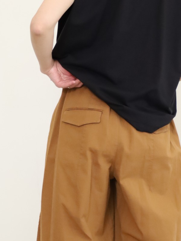 【ayane】コットンストレッチバレルレッグパンツ