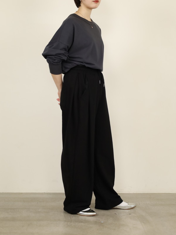 【tranoi】TORAワッペン裏毛バレルパンツ