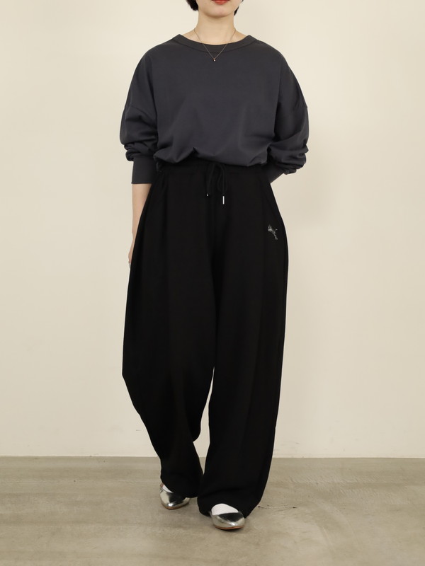 【tranoi】TORAワッペン裏毛バレルパンツ