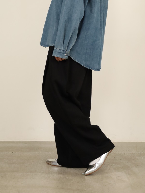 【tranoi】TORAワッペン裏毛バレルパンツ