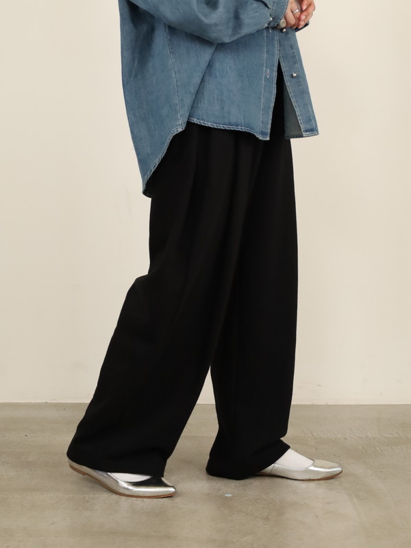 【tranoi】TORAワッペン裏毛バレルパンツ