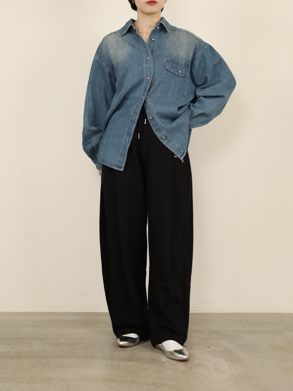 【tranoi】TORAワッペン裏毛バレルパンツ