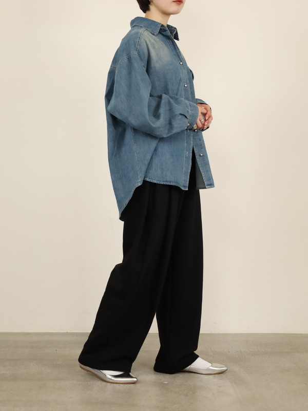 【tranoi】TORAワッペン裏毛バレルパンツ