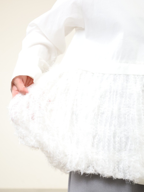 【CHIGNON】ファードッキング長袖ブラウス 
