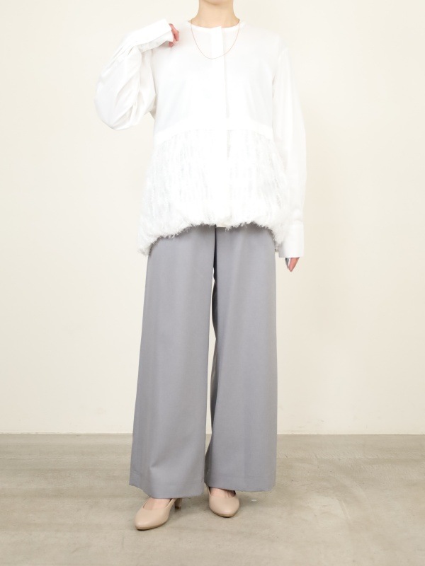 【CHIGNON】ファードッキング長袖ブラウス 