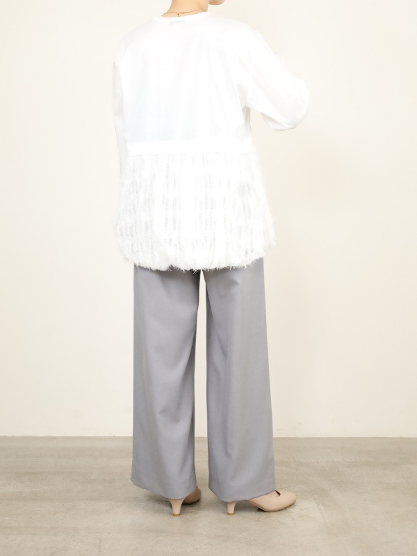 【CHIGNON】ファードッキング長袖ブラウス 