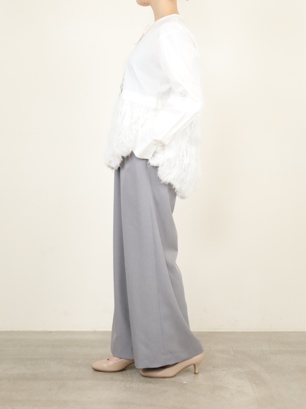 【CHIGNON】ファードッキング長袖ブラウス 