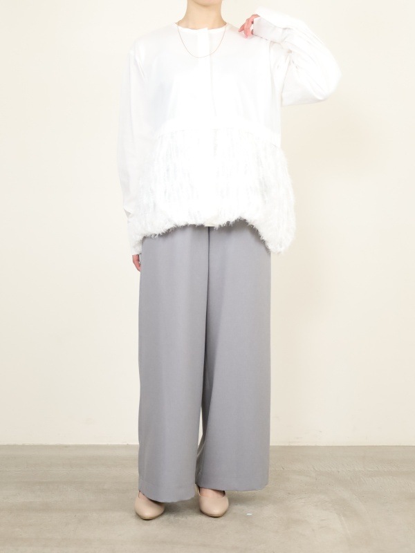 【CHIGNON】ファードッキング長袖ブラウス 