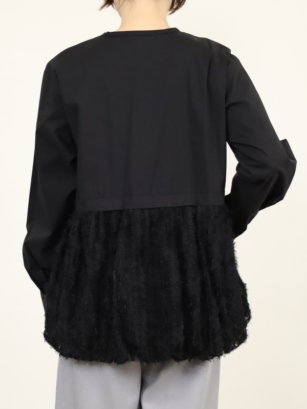 【CHIGNON】ファードッキング長袖ブラウス 