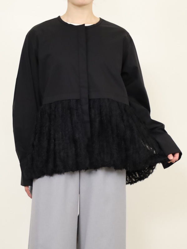 【CHIGNON】ファードッキング長袖ブラウス 