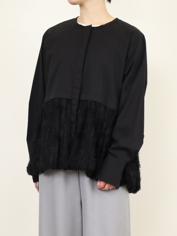【CHIGNON】ファードッキング長袖ブラウス 