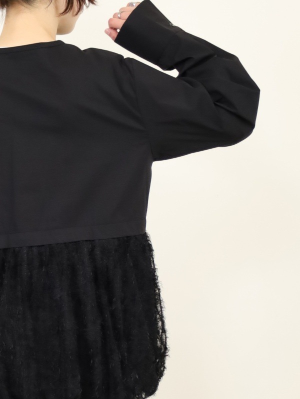 【CHIGNON】ファードッキング長袖ブラウス 