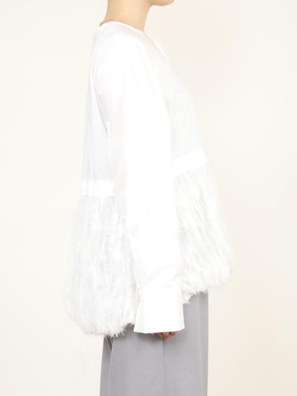 【CHIGNON】ファードッキング長袖ブラウス 