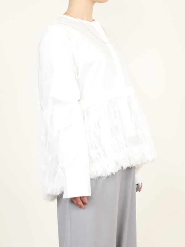 【CHIGNON】ファードッキング長袖ブラウス 
