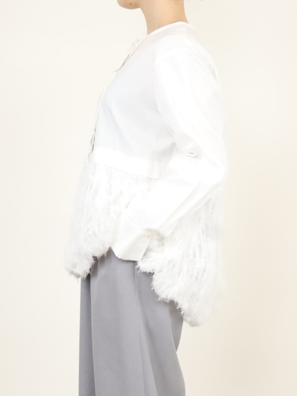 【CHIGNON】ファードッキング長袖ブラウス 