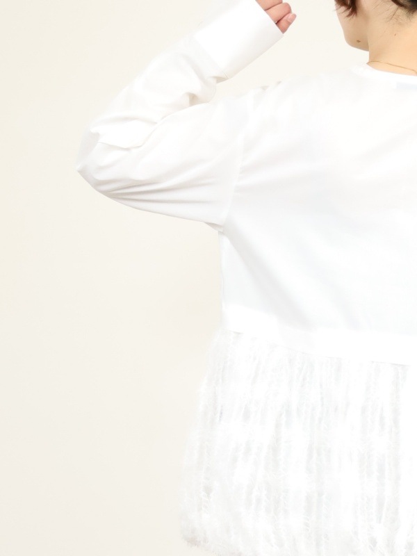 【CHIGNON】ファードッキング長袖ブラウス 