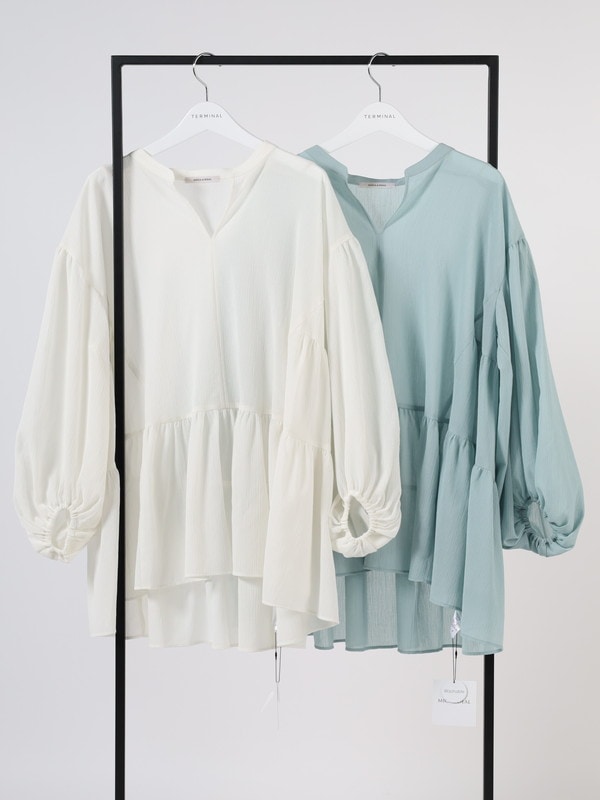 【MICA&DEAL】楊柳ティアードチュニックブラウス