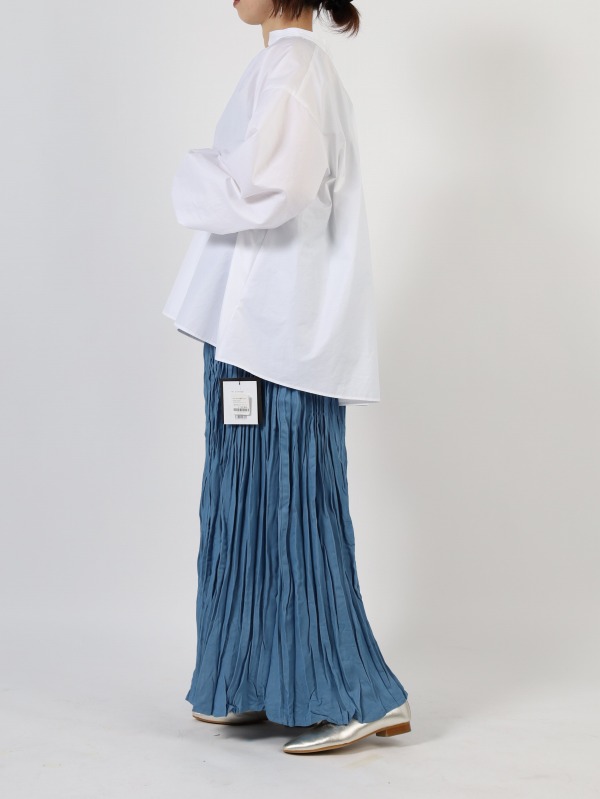 【MICA&DEAL】スタンドネックギャザーブラウス