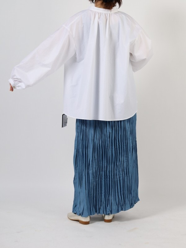 【MICA&DEAL】スタンドネックギャザーブラウス