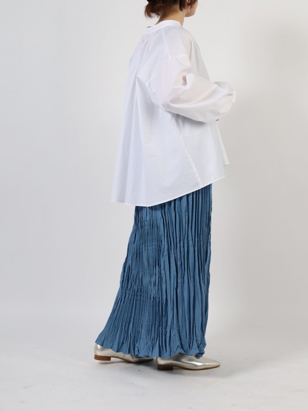 【MICA&DEAL】スタンドネックギャザーブラウス