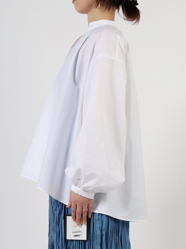 【MICA&DEAL】スタンドネックギャザーブラウス
