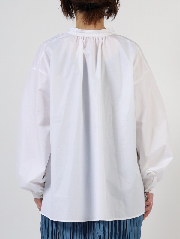 【MICA&DEAL】スタンドネックギャザーブラウス