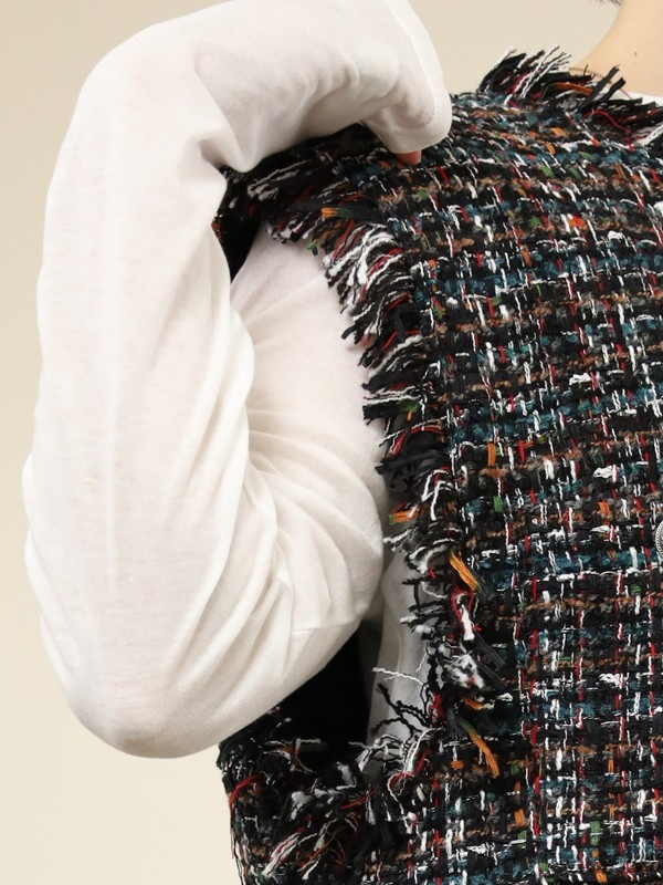 【tranoi】ファンシーツイードジレ