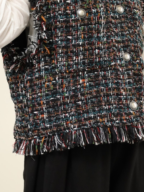 【tranoi】ファンシーツイードジレ