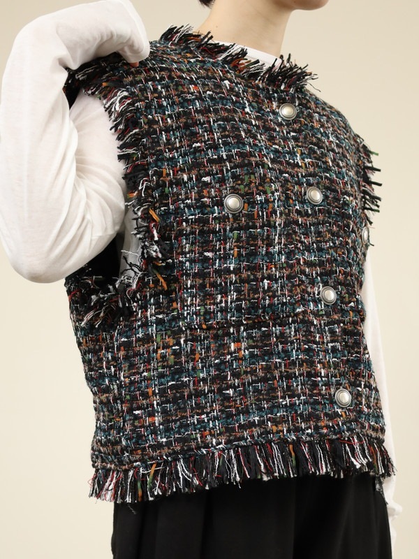 【tranoi】ファンシーツイードジレ