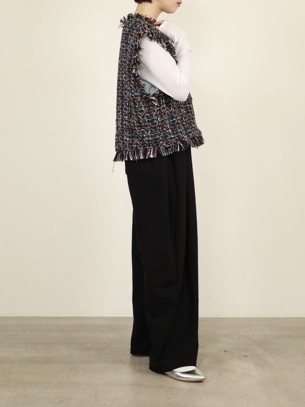 【tranoi】ファンシーツイードジレ