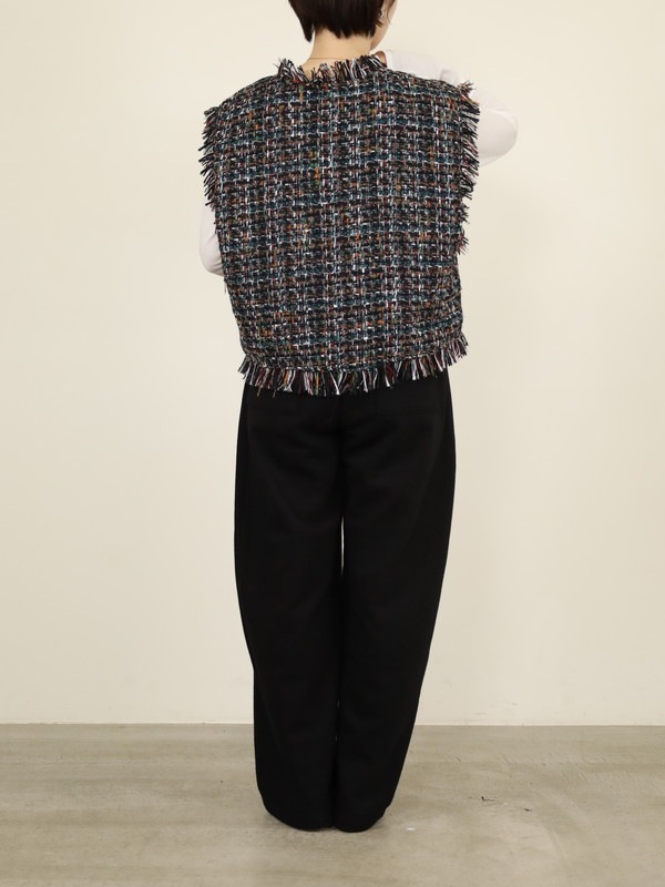 【tranoi】ファンシーツイードジレ