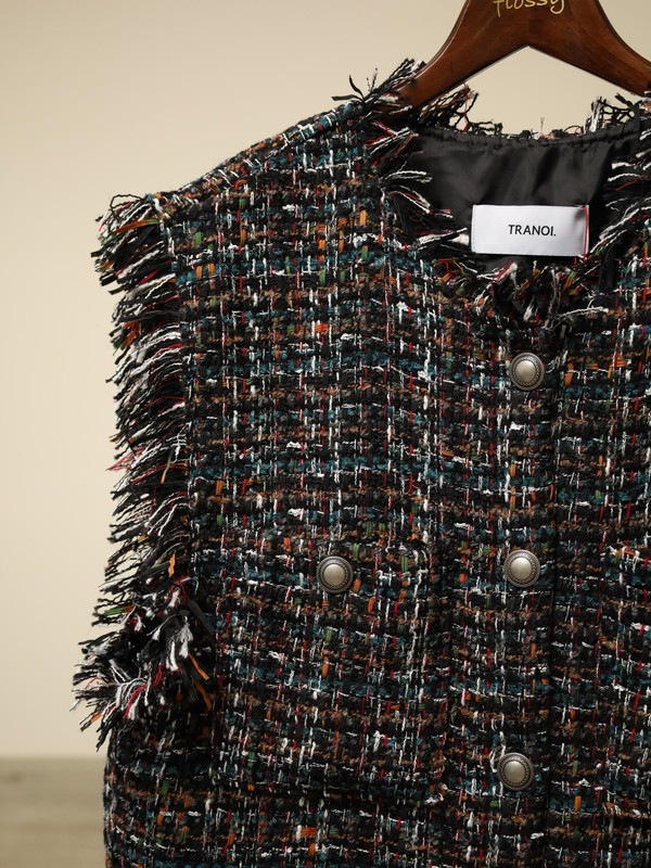 【tranoi】ファンシーツイードジレ