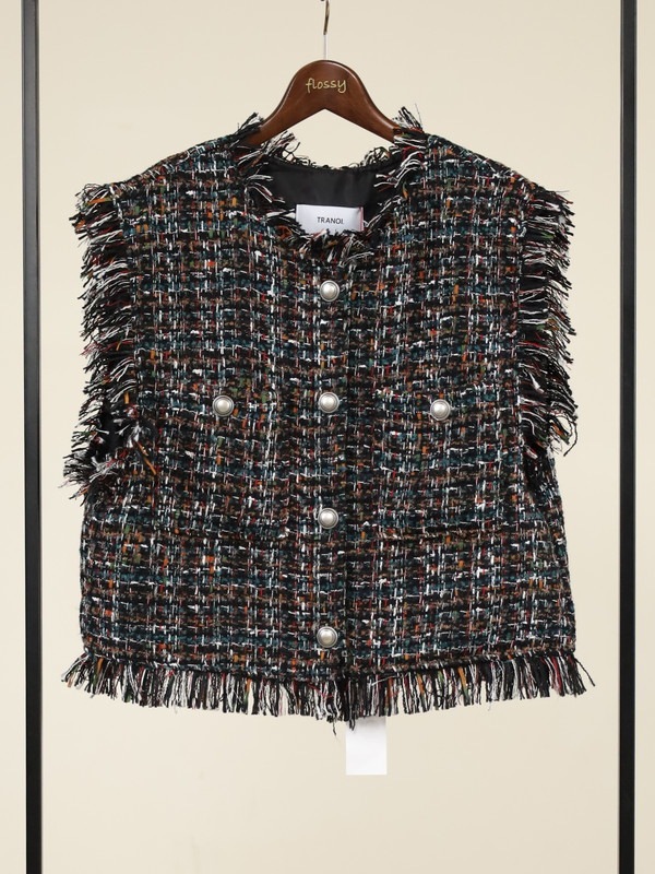【tranoi】ファンシーツイードジレ