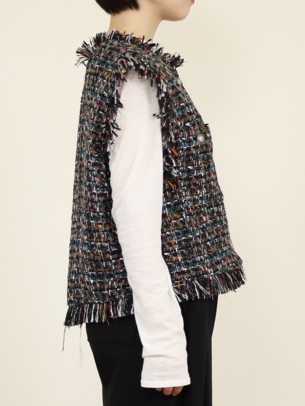 【tranoi】ファンシーツイードジレ