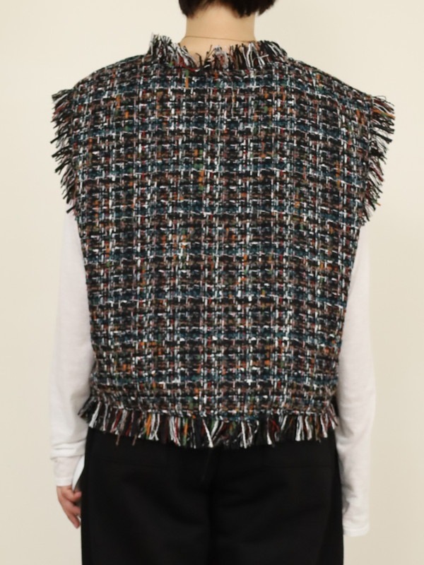 【tranoi】ファンシーツイードジレ