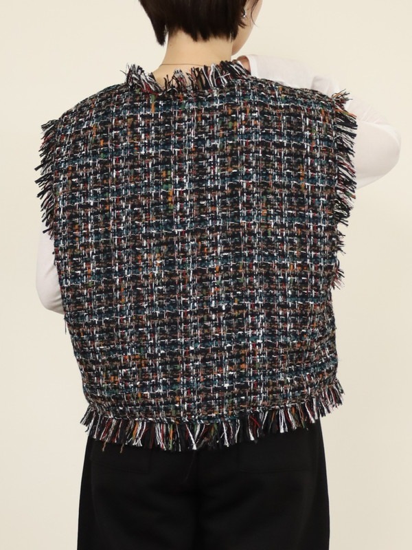 【tranoi】ファンシーツイードジレ