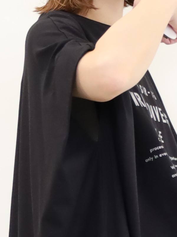 【ayane】ポンチョ型ロゴTシャツ