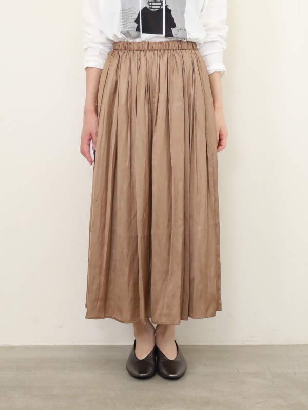【ma couleur】マットチンツミディ丈スカート