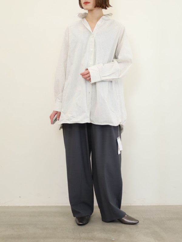 【YENN】裾ワイヤー入りオーバーシャツ