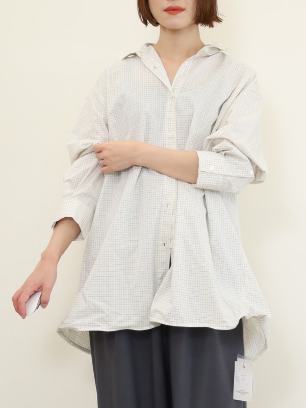 【YENN】裾ワイヤー入りオーバーシャツ