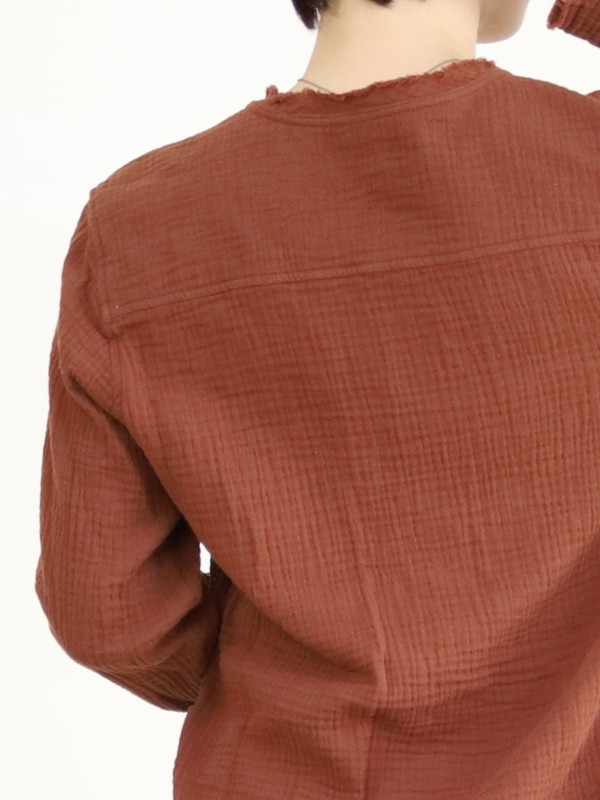 【LeMelange】ダブルガーゼ前開きブラウス