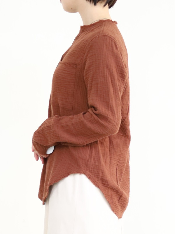 【LeMelange】ダブルガーゼ前開きブラウス