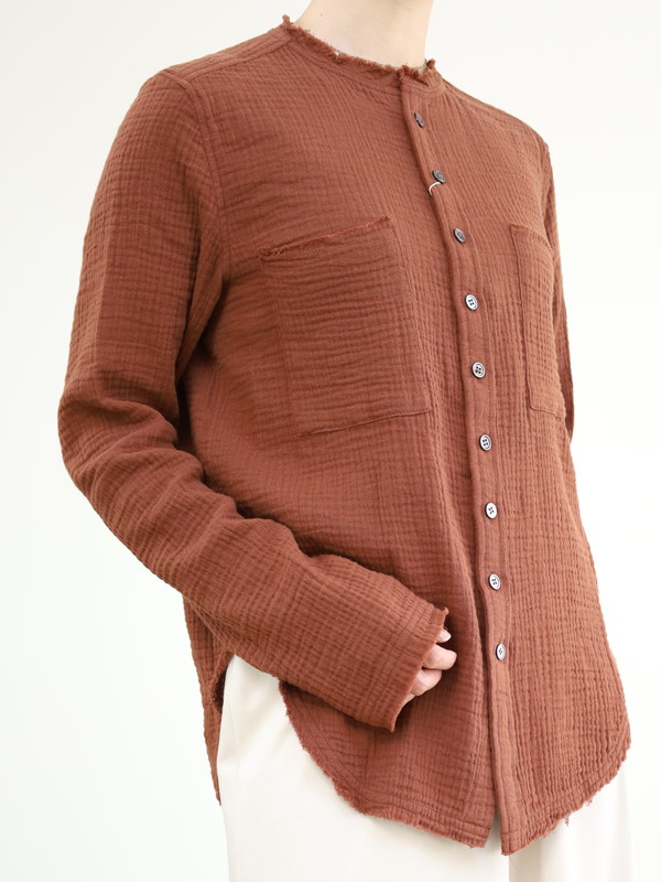 【LeMelange】ダブルガーゼ前開きブラウス